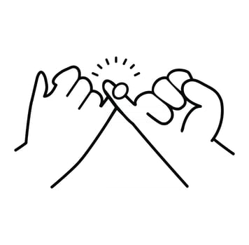 Pinky  promise line icon doodle vector