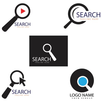 Search logo template vector icon illustration design