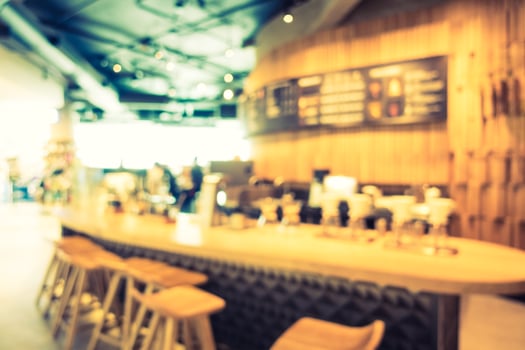 Abstract blur and defocused coffee shop cafe interior photo