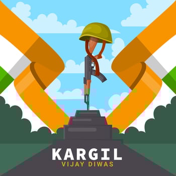 Heroes Grave Kargil Vijay Diwas vector