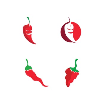 Red hot natural chili icon vector Illustration