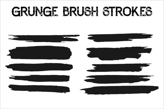 Black vector brush strokes collection