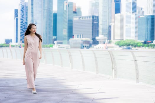 Asian woman using smartphone or mobile phone for talking or text photo
