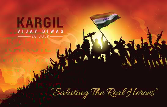 Saluting the Real Heroes of Kargil Vijay Diwas vector