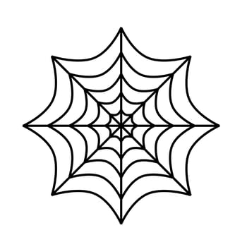 Silhouette of spider cobweb on white background. Vector Illustration.