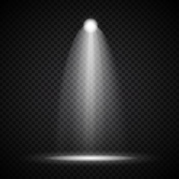 Realistic Bright Projectors Lighting Lamp with Spotlights Lighting Effects vector