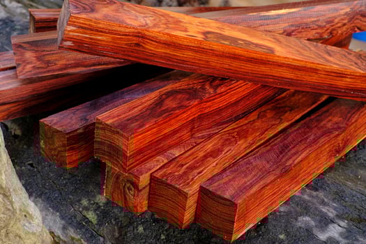 Wood logs of Burmese rosewood, Exotic wooded beautiful pattern photo