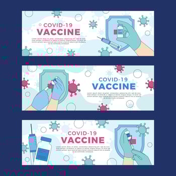 Corona Virus Vaccine Banner Set vector