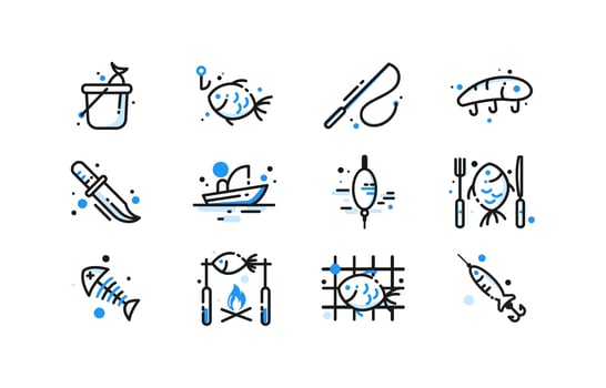 Fishing Icon Set vector