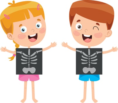 Little Kid Showing X ray vector