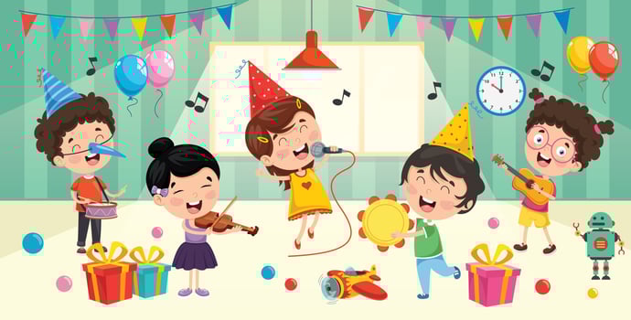 Children Having Fun In A Room vector