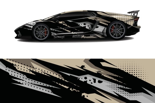 Car wrap graphic racing abstract background for wrap and vinyl sticker vector