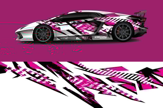 Car wrap graphic racing abstract background for wrap and vinyl sticker vector