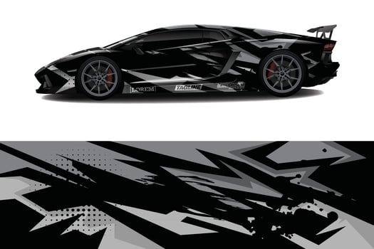 Car wrap graphic racing abstract background for wrap and vinyl sticker vector