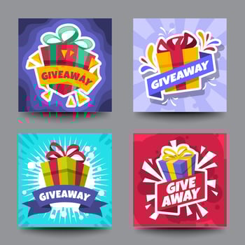 Giveaway Card Set Template vector