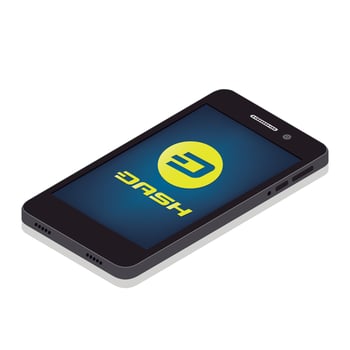 Smartphone Dash Coin logo vector