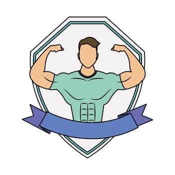 young strong man athlete in frame vector
