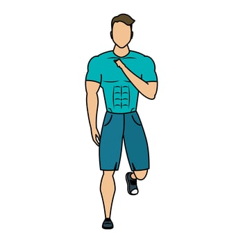 young man athlete running character healthy lifestyle vector