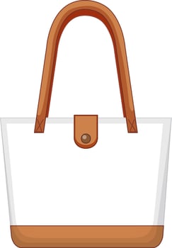 Front of basic white handbag isolated vector