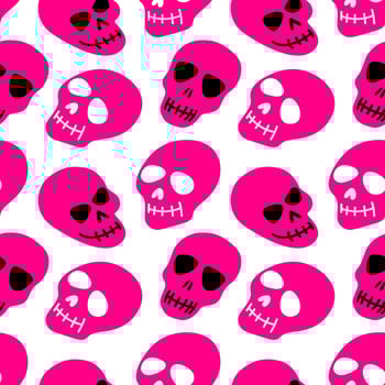 The pattern of the skull. Purple skulls on a white background.Vector illustration. Bright and fashionable design for Halloween, Day of the dead, tattoos, prints, poster vector