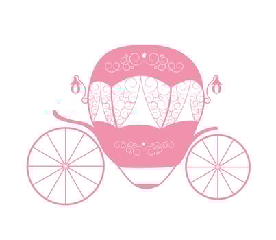 Pink Princess Cinderella Fairytale carriage. Vector Illustration