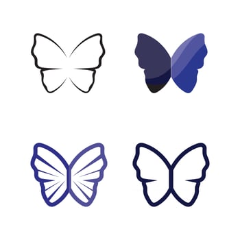 Vector Butterfly conceptual simple colorful icon Logo Vector Animal Insect