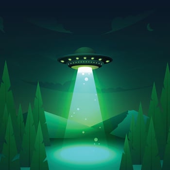 Ufo Space Ship at Night vector
