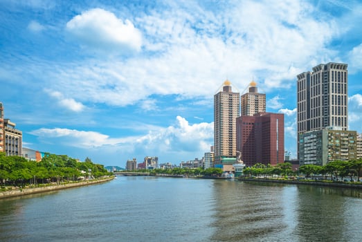 Riverbank of the Love river in Kaohsiung, Taiwan photo
