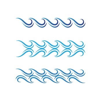Water wave icon vector and design ocean beach logo business and nature abstract
