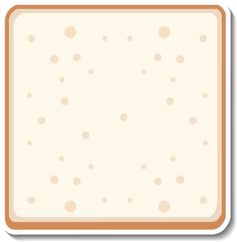 Top view of sliced bread sticker on white background vector
