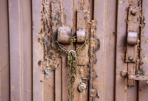 Door lock and chain photo