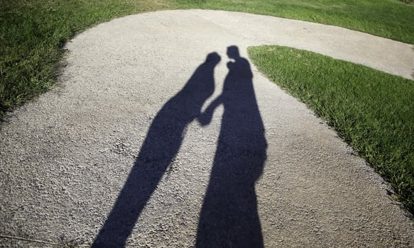 Shadows of couple in love photo