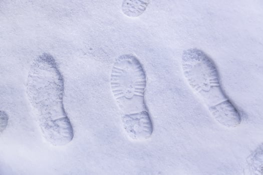Footprints in snow photo