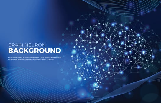Connected Dots of Brain Neurons Nervous System Background vector