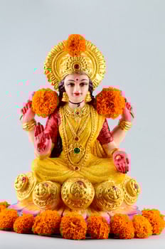 Lakshmi - Hindu goddess ,Goddess Lakshmi. Goddess Lakshmi during Diwali Celebration. Indian Hindu Light Festival called Diwali photo