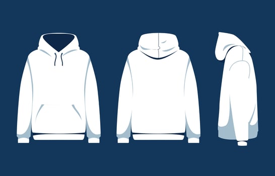 Blank White Hoodie Template vector