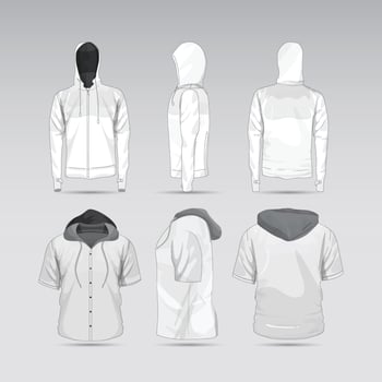 Mens Modern Shirt and Long Sleeves Hoodie Template vector