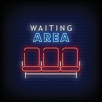 Waiting Area Neon Signs Style Text Vector