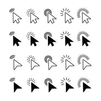 Arrow Mouse Cursor Icon Set vector