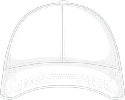 Front of basic white baseball cap isolated vector