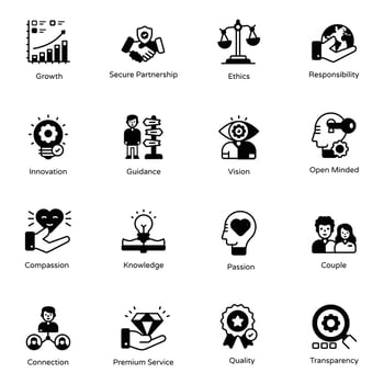 Core Values and Secure Production vector