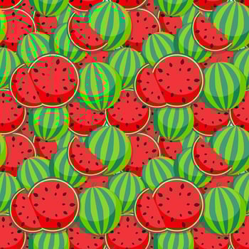 Seamless Pattern Background from watermelon. Vector Illustration
