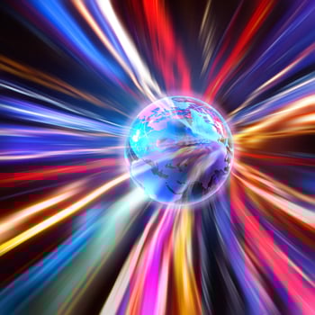 World on motion lighting photo
