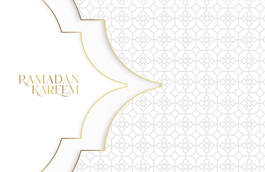 Ramadan kareem background with white paper cut geometric shape Vector illustration for Islamic holy month celebrations
