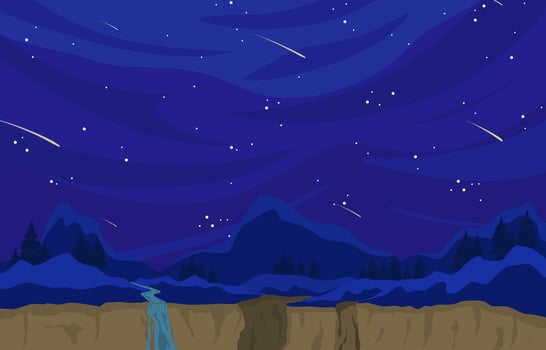 Meteor Shower in the Night Sky vector