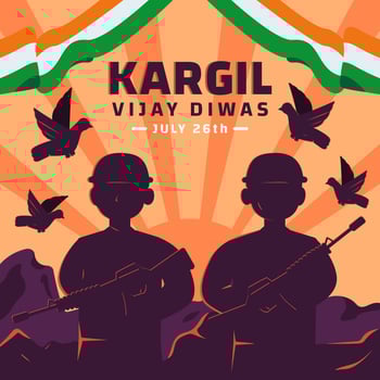 Kargil Vijay Diwas Concept vector