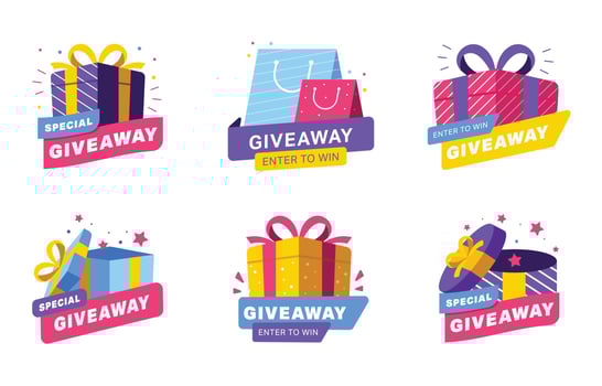 Colorful Giveaway Sticker Set vector