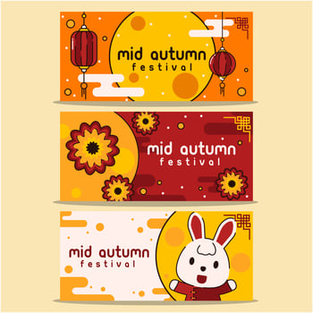 Mid Autumn Festival Banner Collection vector