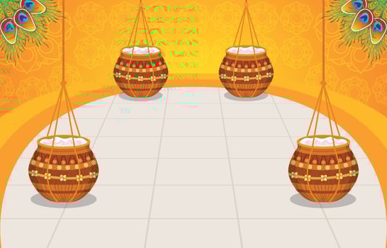 Festival Janmashtami Background vector