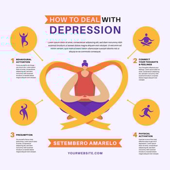 Deal With Depression Infographic vector
